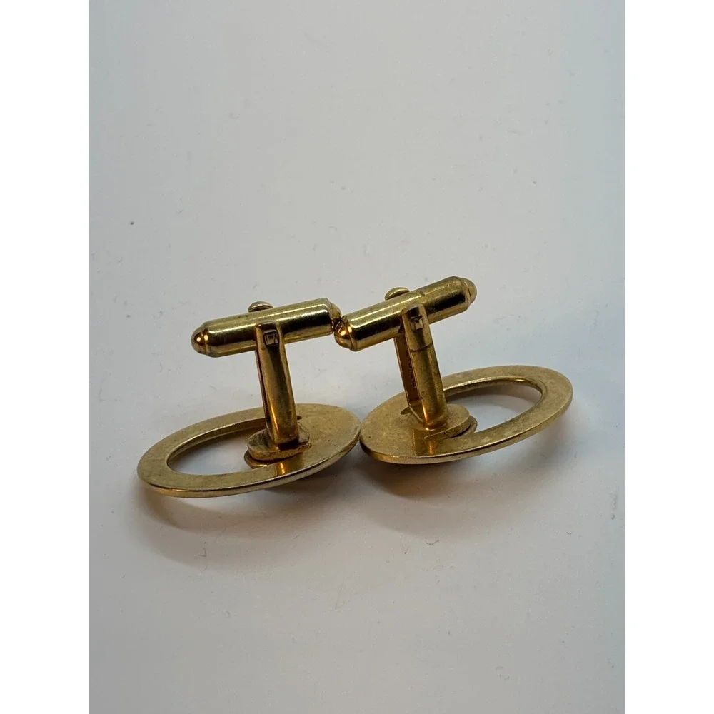 Cuff Links Vintage Gold Tone with Red Stone Details‎ Signed Speidel